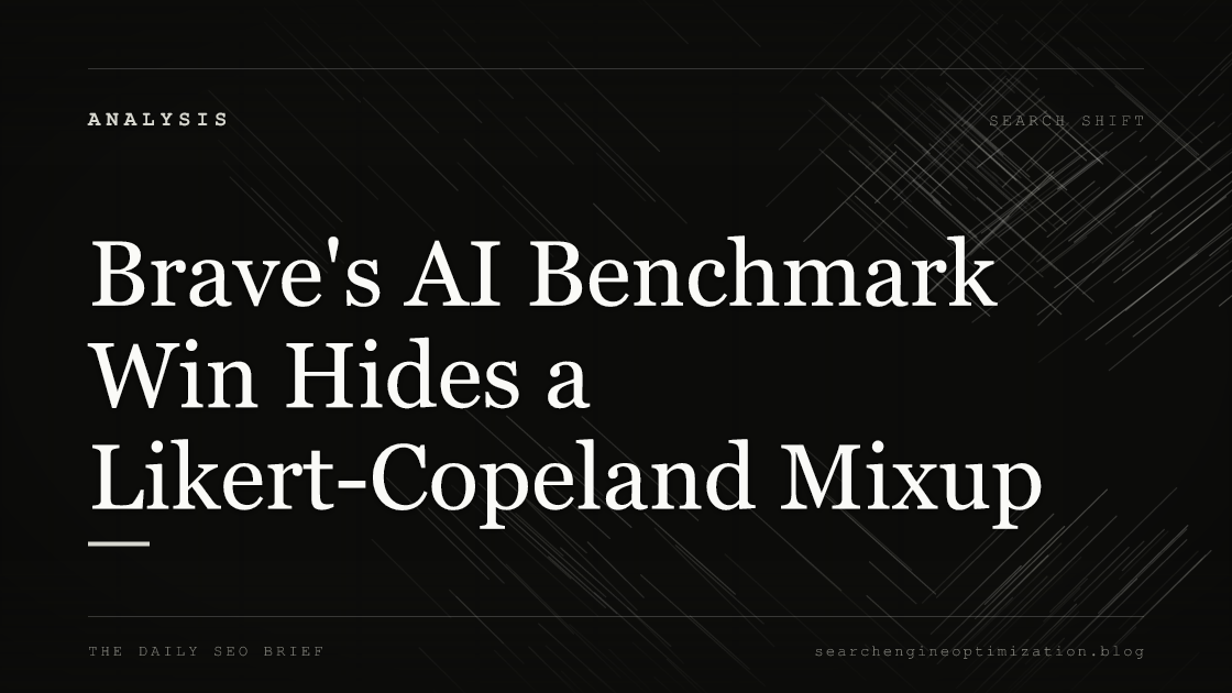 Brave's AI Benchmark Win Hides a Likert-Copeland Mixup. Featured image for SEO