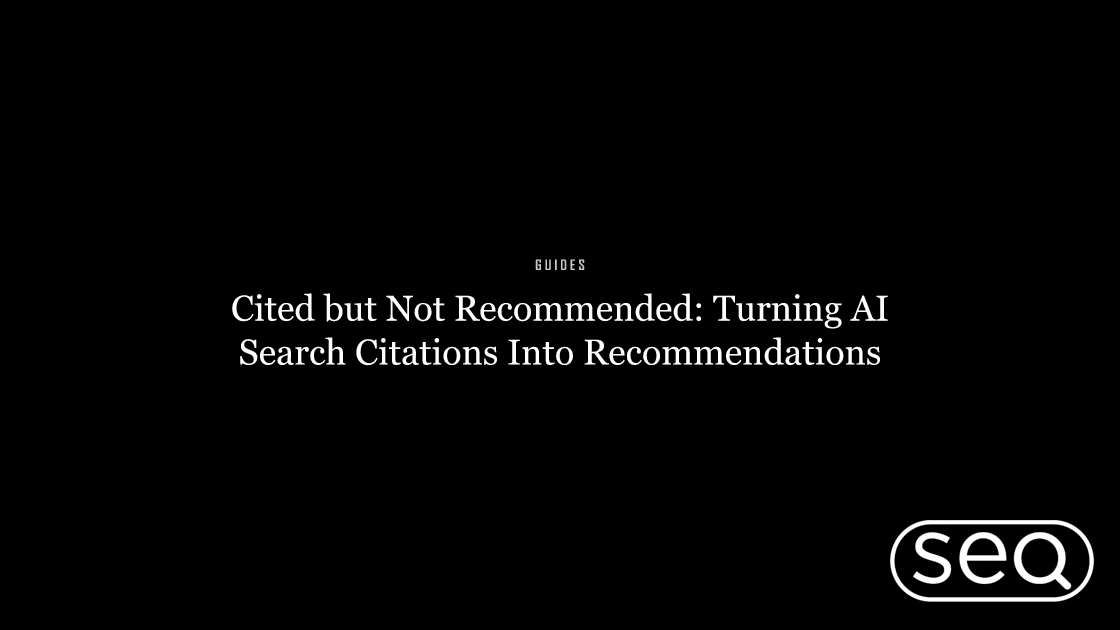 Guide cover for turning AI search citations into recommendations across AI Overviews, ChatGPT, and Perplexity.