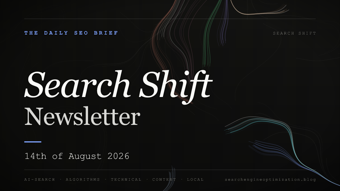 Search Shift newsletter cover for the issue dated 14 Aug 2026