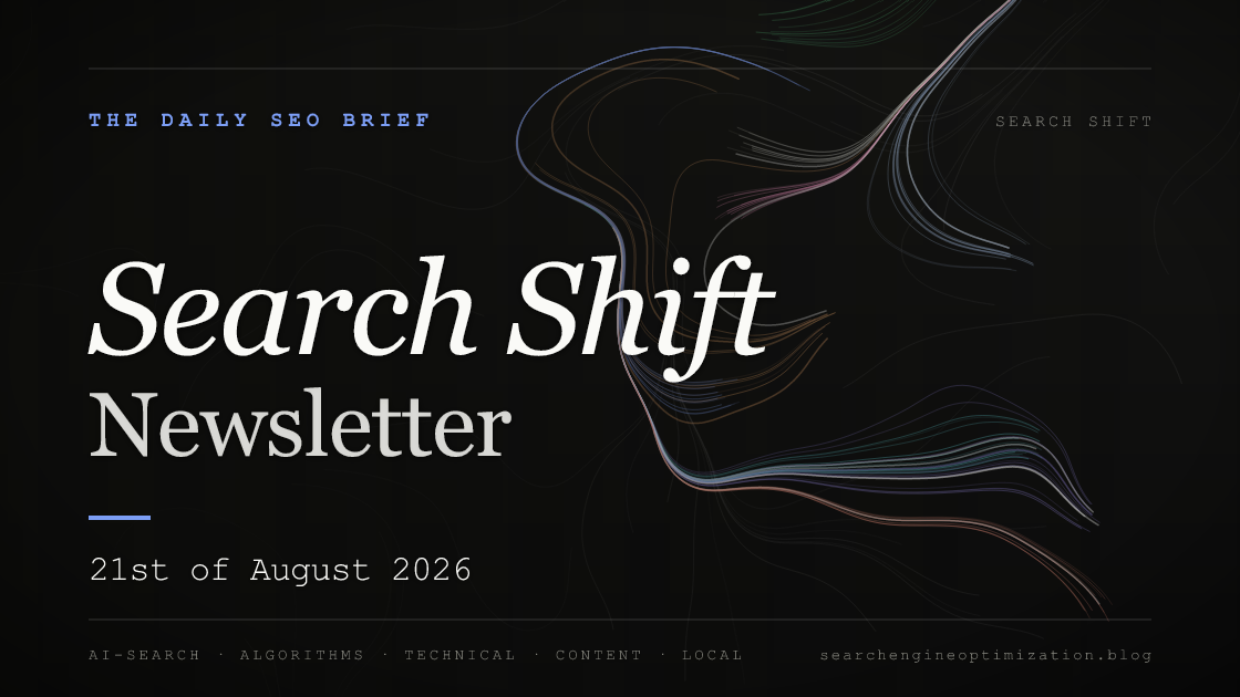 Search Shift newsletter cover for the issue dated 21 Aug 2026