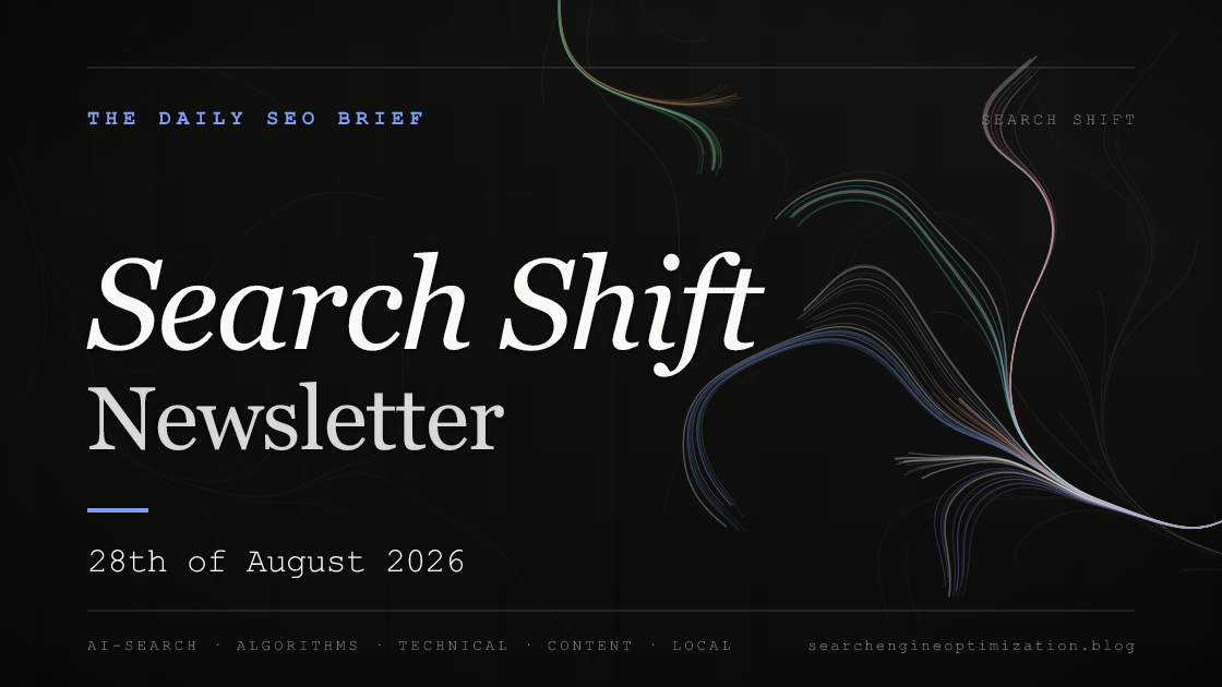 Search Shift newsletter cover for the issue dated 28 Aug 2026