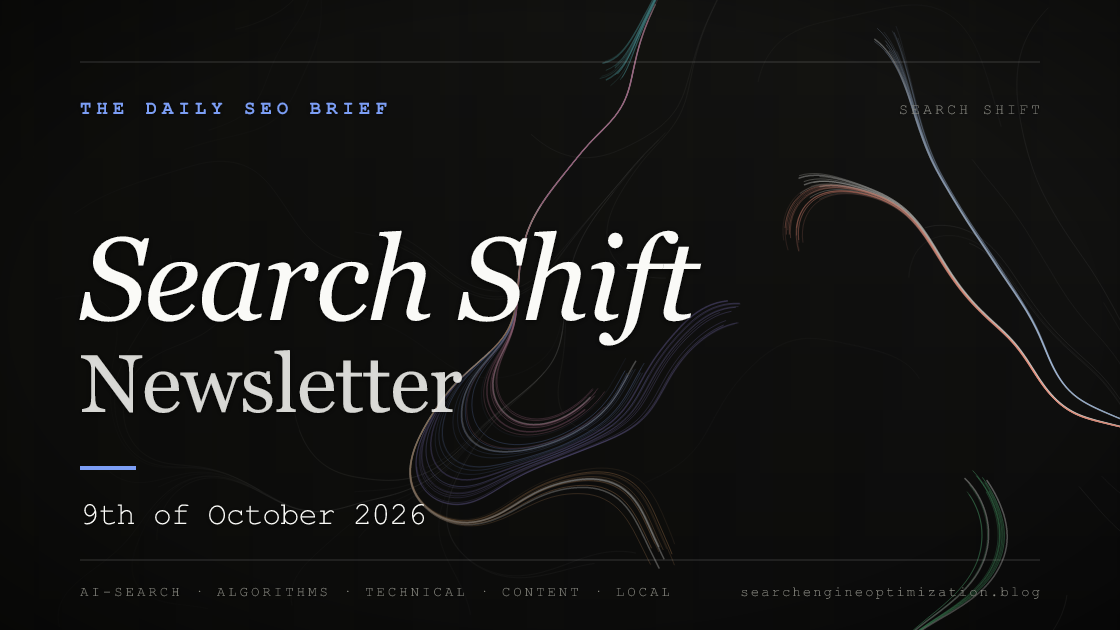 Search Shift newsletter cover for the issue dated 9 Oct 2026