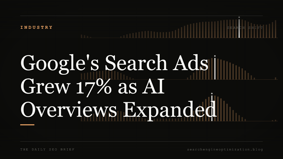 Google's Search Ads Grew 17% as AI Overviews Expanded. Featured image for SEO