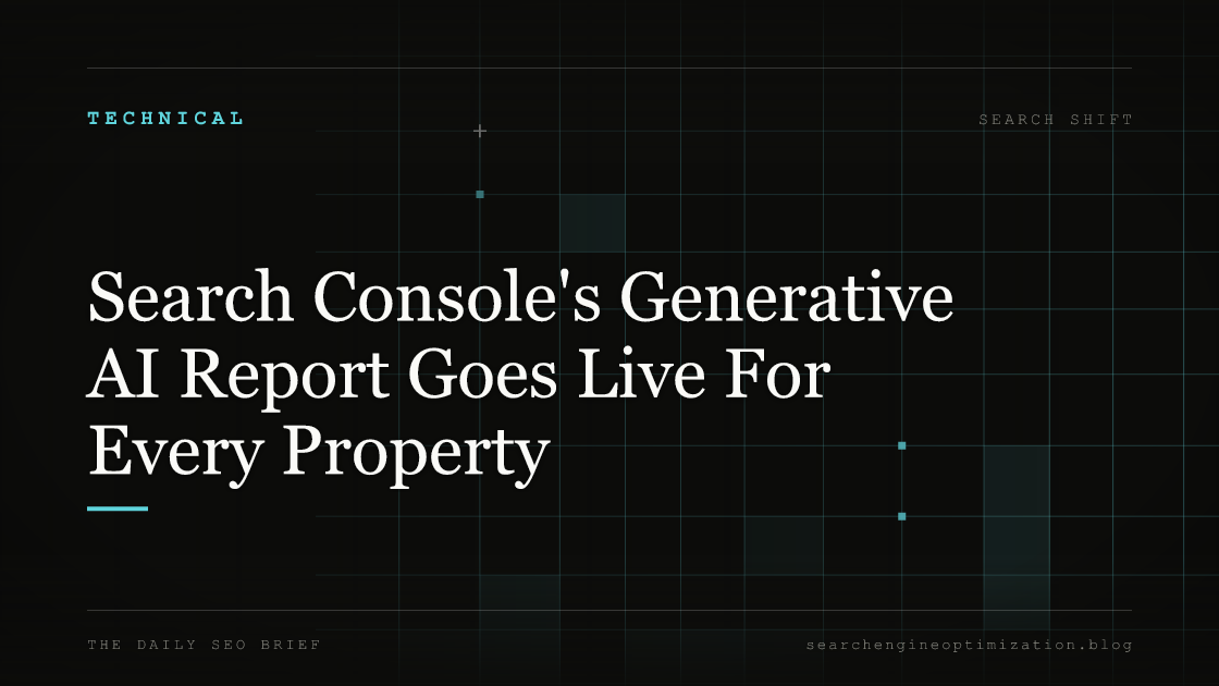 Search Console's Generative AI Report Goes Live For Every Property. Featured image for SEO
